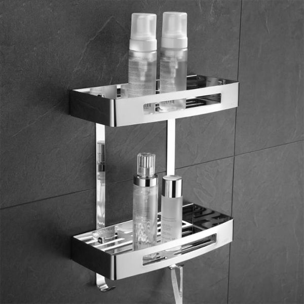 Stainless Steel corner shelf 2 part bathroom fitting CP product model: M 100