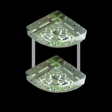 Stainless Steel Design corner shelf 2 part bathroom fitting CP